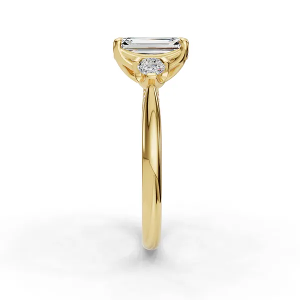 18K Yellow Gold Emerald Engagement Ring Setting Image 3 SVS Fine Jewelry Oceanside, NY