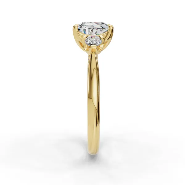 18K Yellow Gold Princess Engagement Ring Setting Image 3 SVS Fine Jewelry Oceanside, NY