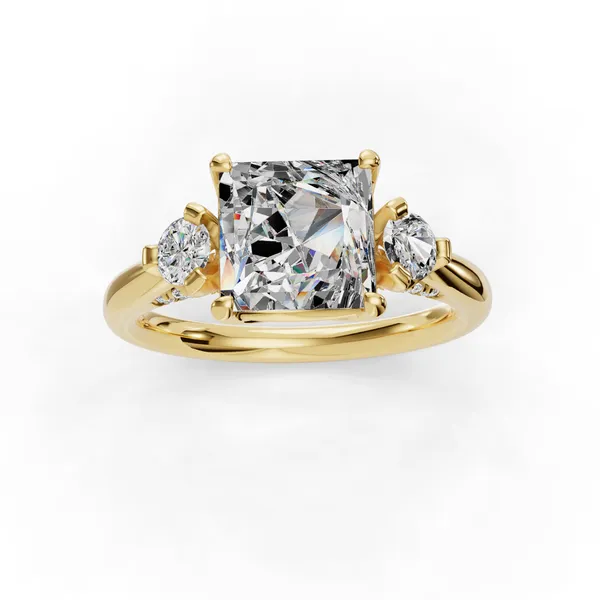 18K Yellow Gold Princess Engagement Ring Setting Image 4 SVS Fine Jewelry Oceanside, NY