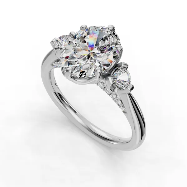 Platinum Oval Engagement Ring Setting SVS Fine Jewelry Oceanside, NY
