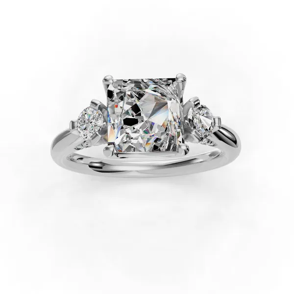 Platinum Princess Engagement Ring Setting Image 4 SVS Fine Jewelry Oceanside, NY