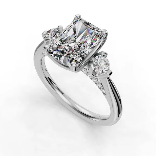 Platinum Radiant Engagement Ring Setting SVS Fine Jewelry Oceanside, NY