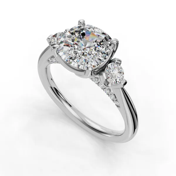 Platinum Cushion Engagement Ring Setting SVS Fine Jewelry Oceanside, NY