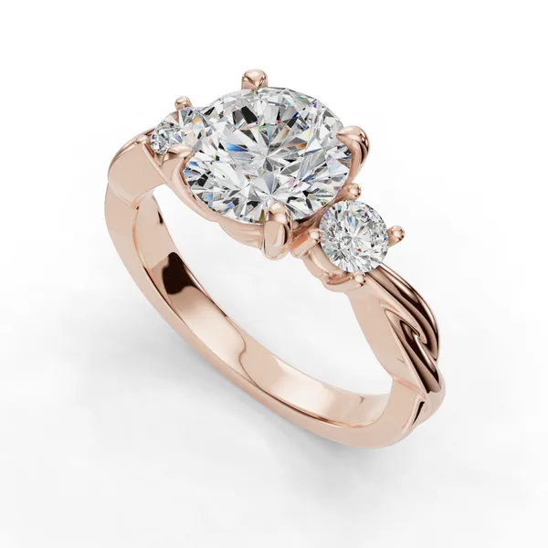 14K Rose Gold Round Engagement Ring Setting SVS Fine Jewelry Oceanside, NY