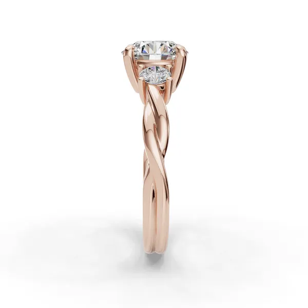 14K Rose Gold Round Engagement Ring Setting Image 3 SVS Fine Jewelry Oceanside, NY