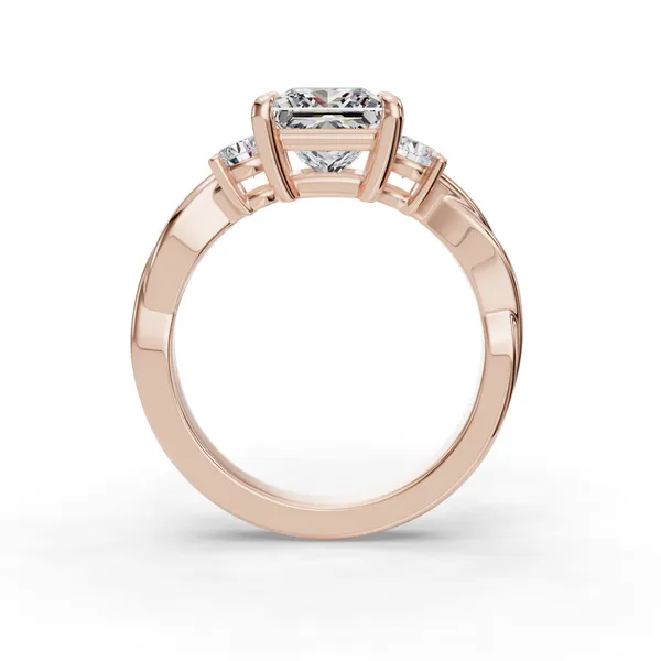 14K Rose Gold Princess Engagement Ring Setting Image 2 SVS Fine Jewelry Oceanside, NY