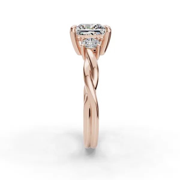 14K Rose Gold Princess Engagement Ring Setting Image 3 SVS Fine Jewelry Oceanside, NY