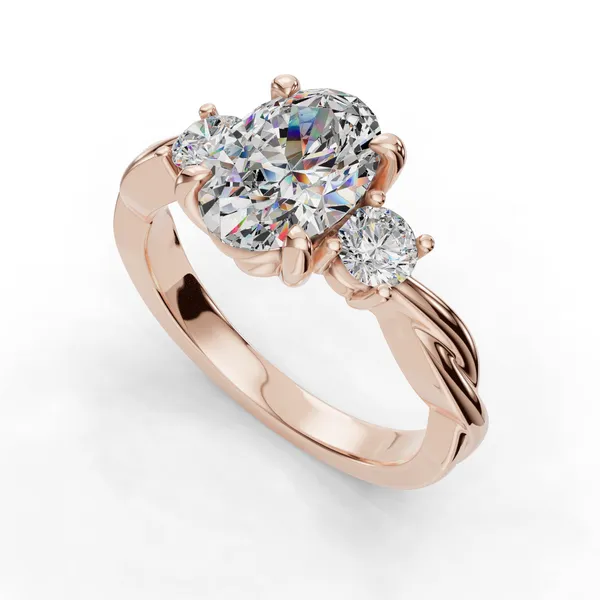 14K Rose Gold Oval Engagement Ring Setting SVS Fine Jewelry Oceanside, NY