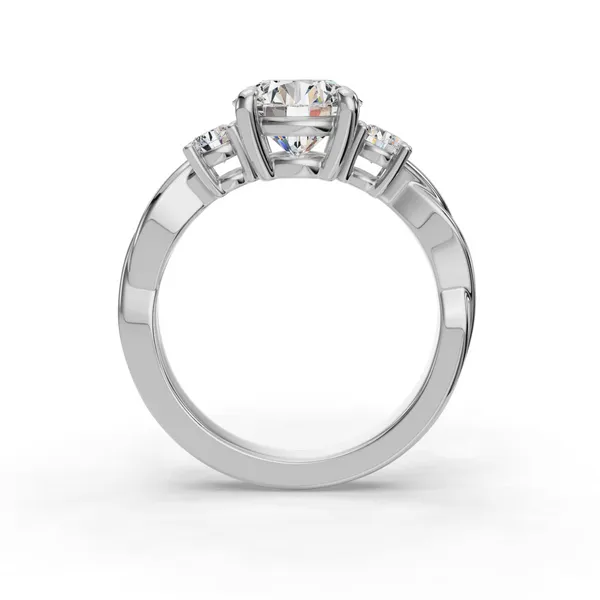 14K White Gold Round Engagement Ring Setting Image 2 SVS Fine Jewelry Oceanside, NY