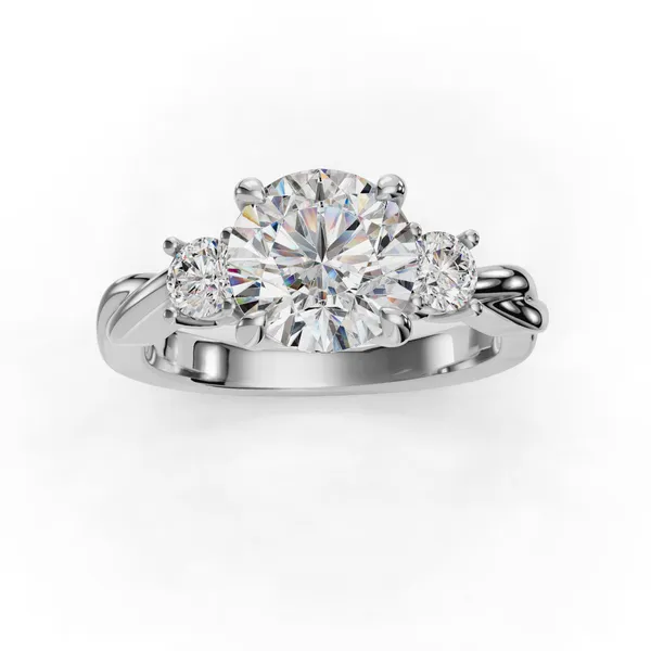 14K White Gold Round Engagement Ring Setting Image 4 SVS Fine Jewelry Oceanside, NY