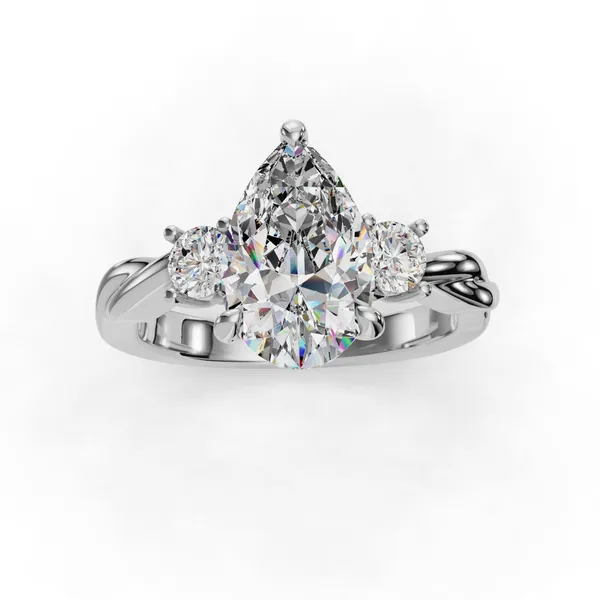 14K White Gold Pear Engagement Ring Setting Image 4 SVS Fine Jewelry Oceanside, NY