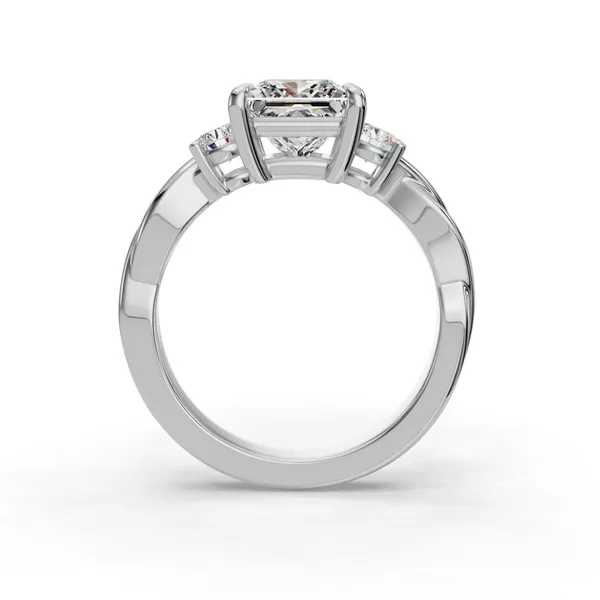 14K White Gold Princess Engagement Ring Setting Image 2 SVS Fine Jewelry Oceanside, NY