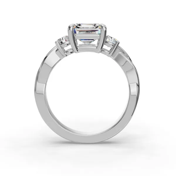 14K White Gold Asscher Engagement Ring Setting Image 2 SVS Fine Jewelry Oceanside, NY