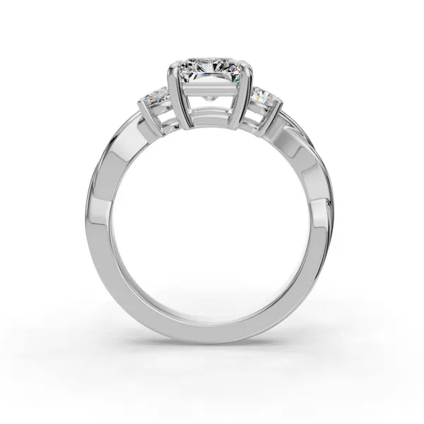 14K White Gold Radiant Engagement Ring Setting Image 2 SVS Fine Jewelry Oceanside, NY