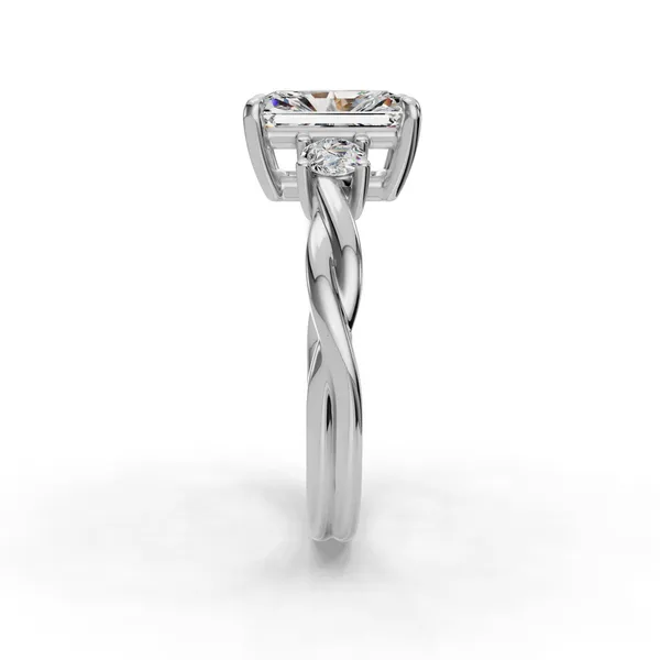 14K White Gold Radiant Engagement Ring Setting Image 3 SVS Fine Jewelry Oceanside, NY