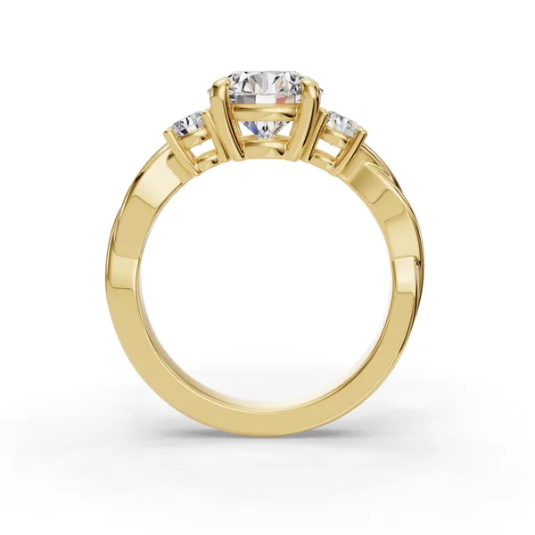 14K Yellow Gold Round Engagement Ring Setting Image 2 SVS Fine Jewelry Oceanside, NY