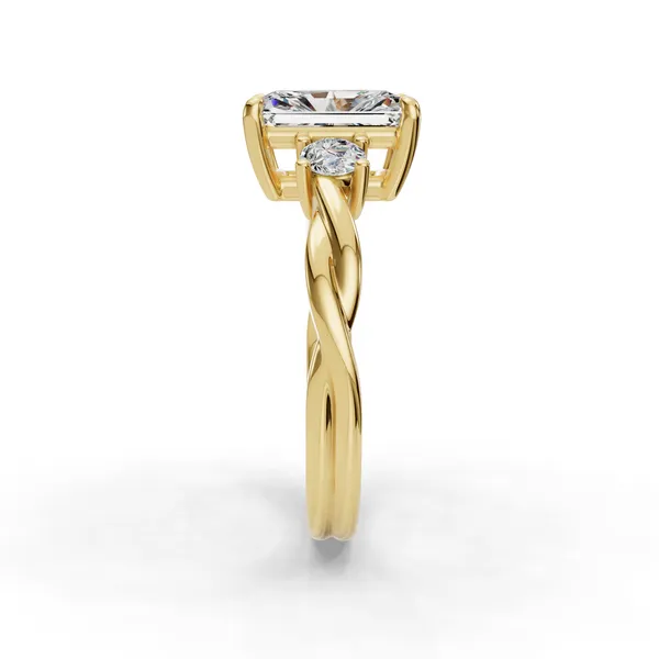 14K Yellow Gold Radiant Engagement Ring Setting Image 3 SVS Fine Jewelry Oceanside, NY