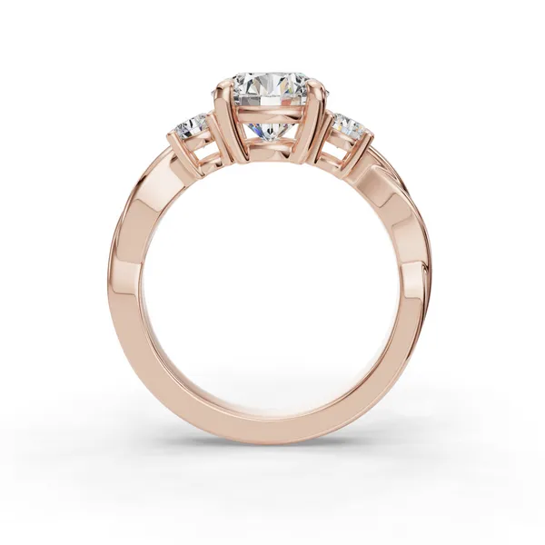 18K Rose Gold Round Engagement Ring Setting Image 2 SVS Fine Jewelry Oceanside, NY
