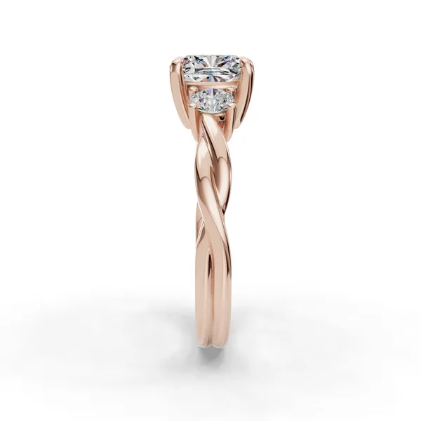 18K Rose Gold Cushion Engagement Ring Setting Image 3 SVS Fine Jewelry Oceanside, NY