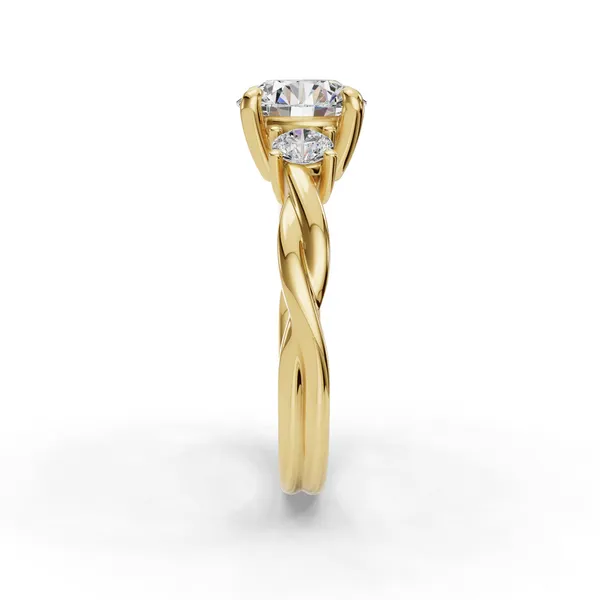 18K Yellow Gold Round Engagement Ring Setting Image 3 SVS Fine Jewelry Oceanside, NY