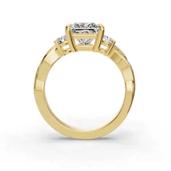 18K Yellow Gold Princess Engagement Ring Setting Image 2 SVS Fine Jewelry Oceanside, NY