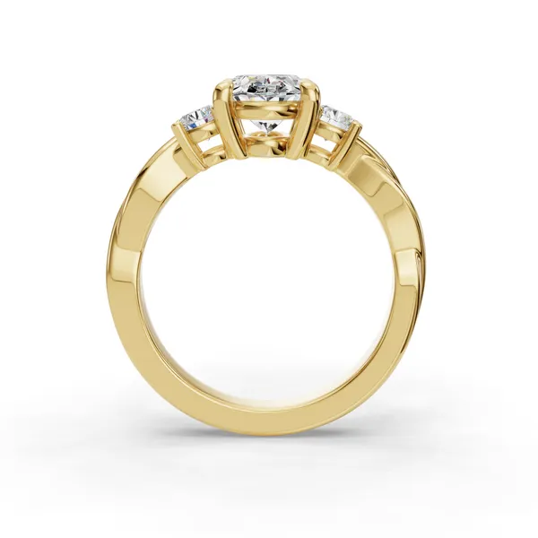 18K Yellow Gold Oval Engagement Ring Setting Image 2 SVS Fine Jewelry Oceanside, NY