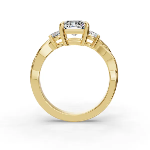 18K Yellow Gold Radiant Engagement Ring Setting Image 2 SVS Fine Jewelry Oceanside, NY