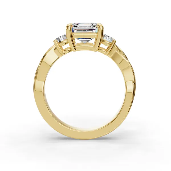18K Yellow Gold Asscher Engagement Ring Setting Image 2 SVS Fine Jewelry Oceanside, NY