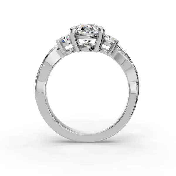 Platinum Oval Engagement Ring Setting Image 2 SVS Fine Jewelry Oceanside, NY