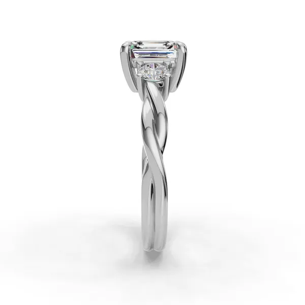 Platinum Asscher Engagement Ring Setting Image 3 SVS Fine Jewelry Oceanside, NY