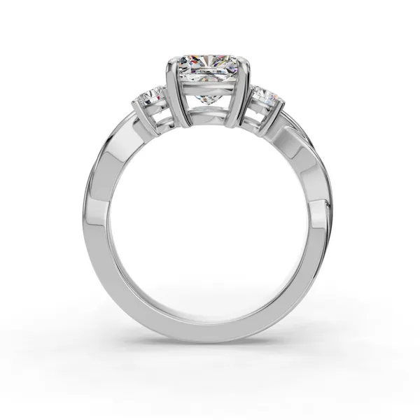 Platinum Cushion Engagement Ring Setting Image 2 SVS Fine Jewelry Oceanside, NY