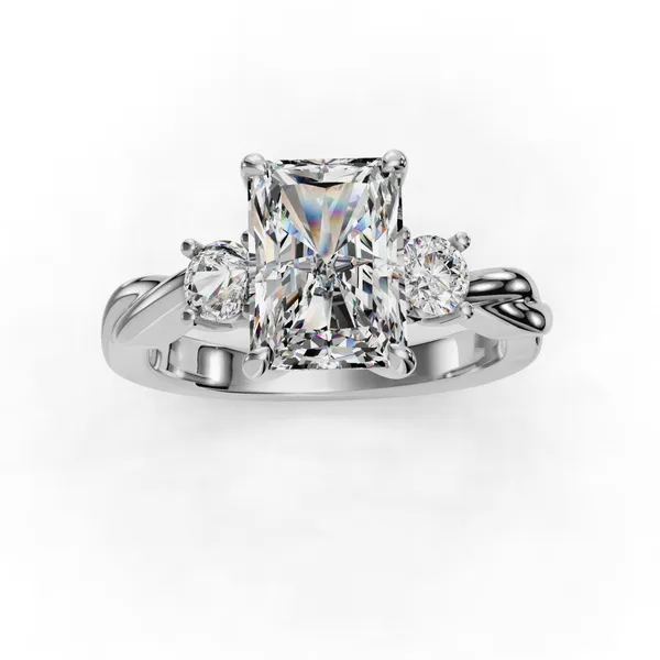 Platinum Radiant Engagement Ring Setting Image 4 SVS Fine Jewelry Oceanside, NY