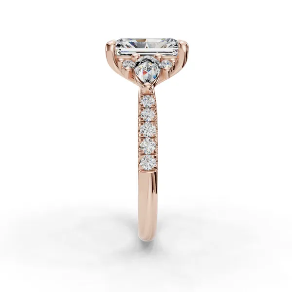 14K Rose Gold Radiant Engagement Ring Setting Image 3 SVS Fine Jewelry Oceanside, NY