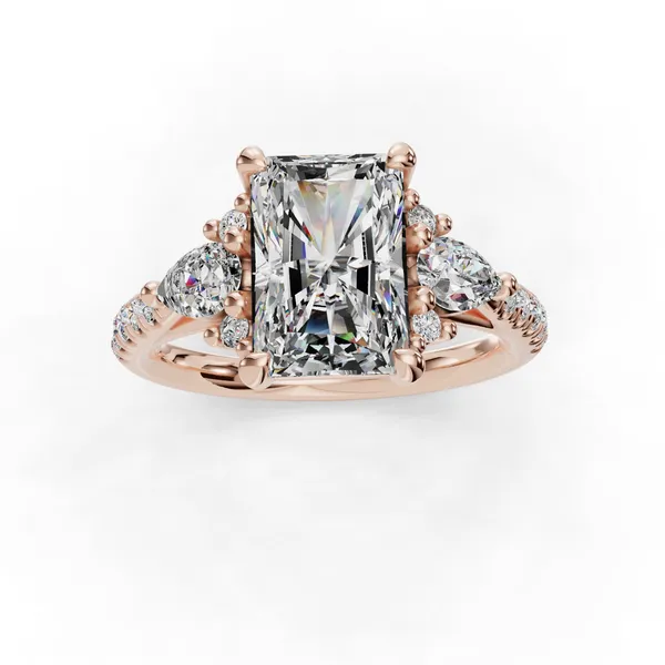 14K Rose Gold Radiant Engagement Ring Setting Image 4 SVS Fine Jewelry Oceanside, NY