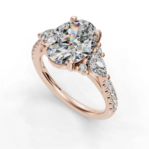 14K Rose Gold Oval Engagement Ring Setting SVS Fine Jewelry Oceanside, NY