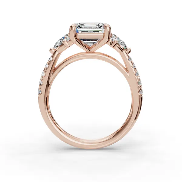 14K Rose Gold Asscher Engagement Ring Setting Image 2 SVS Fine Jewelry Oceanside, NY