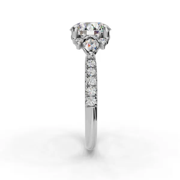 14K White Gold Round Engagement Ring Setting Image 3 SVS Fine Jewelry Oceanside, NY