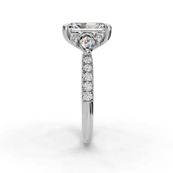 14K White Gold Radiant Engagement Ring Setting Image 3 SVS Fine Jewelry Oceanside, NY