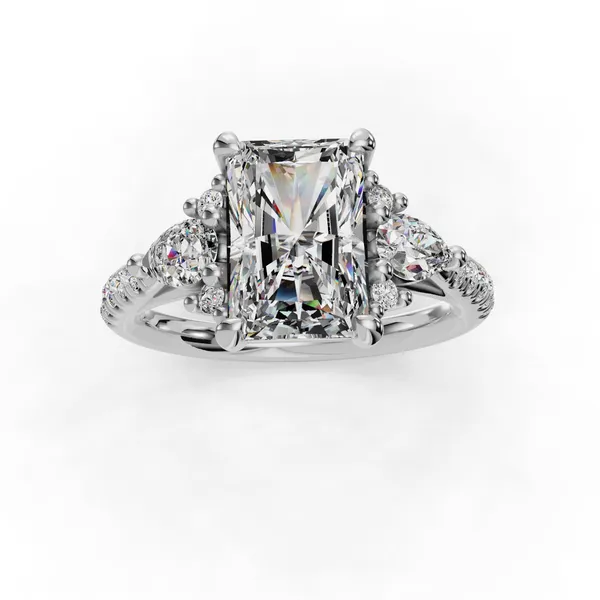 14K White Gold Radiant Engagement Ring Setting Image 4 SVS Fine Jewelry Oceanside, NY