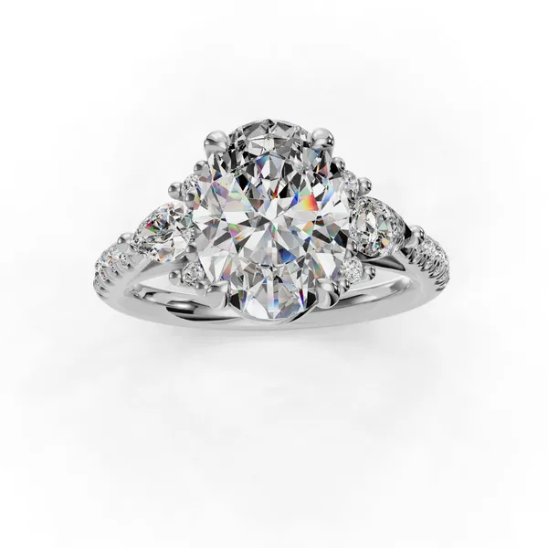 14K White Gold Oval Engagement Ring Setting Image 4 SVS Fine Jewelry Oceanside, NY