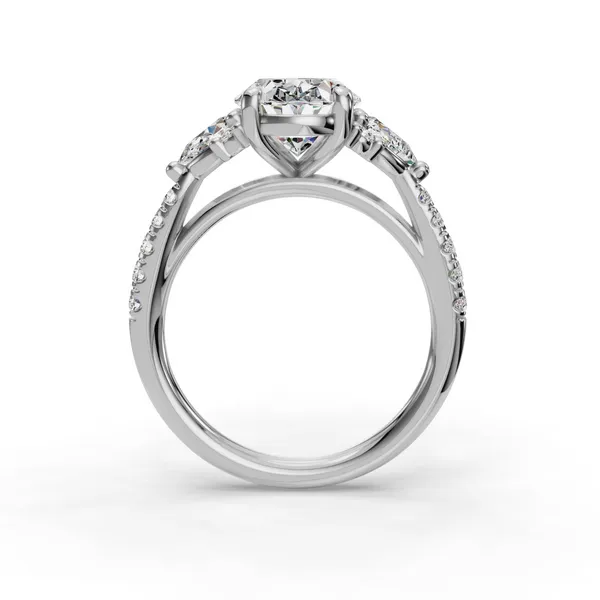 14K White Gold Oval Engagement Ring Setting Image 2 SVS Fine Jewelry Oceanside, NY