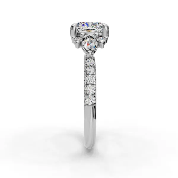 14K White Gold Cushion Engagement Ring Setting Image 3 SVS Fine Jewelry Oceanside, NY