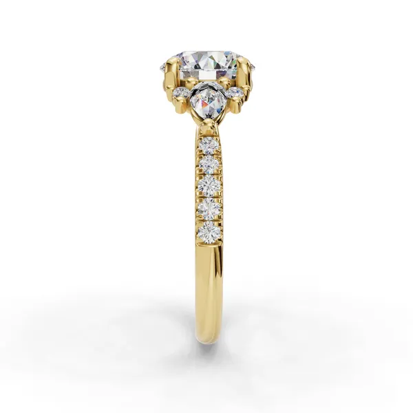 14K Yellow Gold Round Engagement Ring Setting Image 3 SVS Fine Jewelry Oceanside, NY