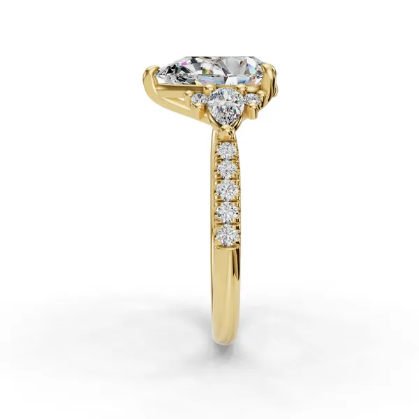 14K Yellow Gold Pear Engagement Ring Setting Image 3 SVS Fine Jewelry Oceanside, NY