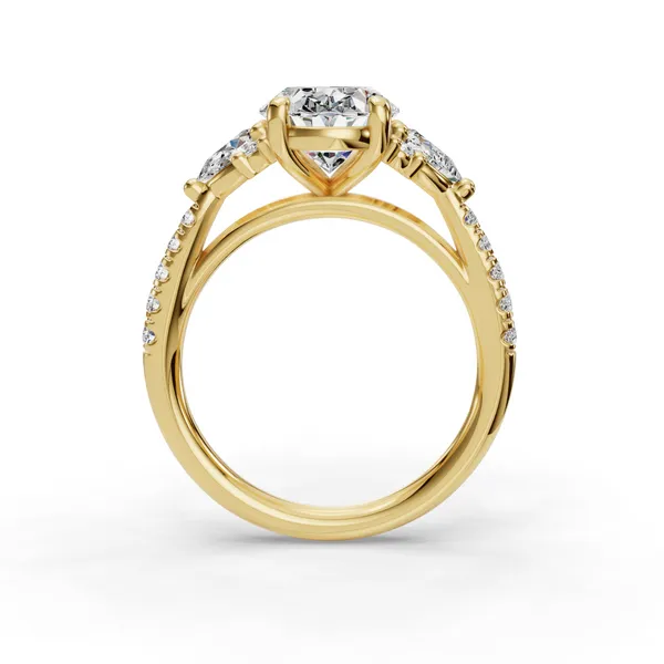 14K Yellow Gold Oval Engagement Ring Setting Image 2 SVS Fine Jewelry Oceanside, NY