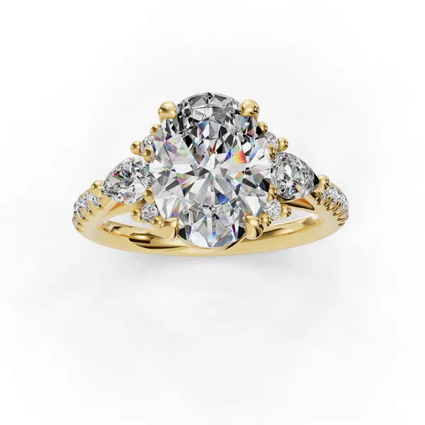 14K Yellow Gold Oval Engagement Ring Setting Image 4 SVS Fine Jewelry Oceanside, NY