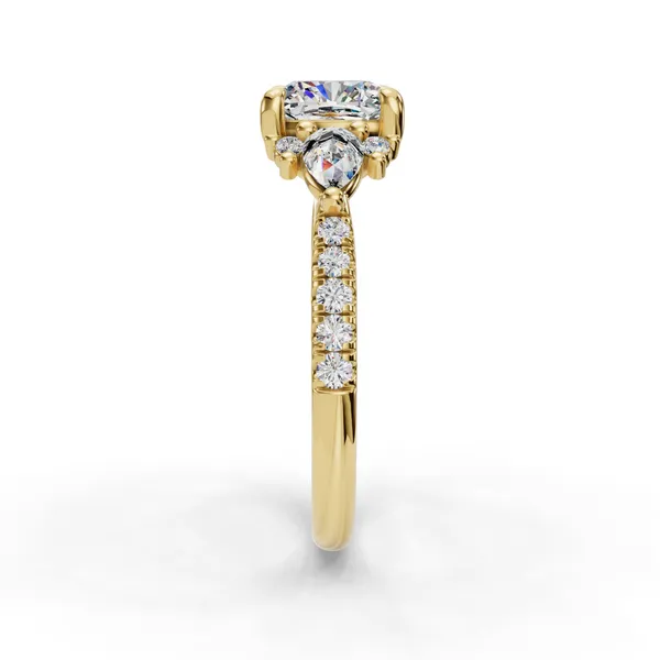 14K Yellow Gold Cushion Engagement Ring Setting Image 3 SVS Fine Jewelry Oceanside, NY