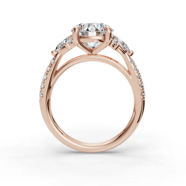 18K Rose Gold Round Engagement Ring Setting Image 2 SVS Fine Jewelry Oceanside, NY