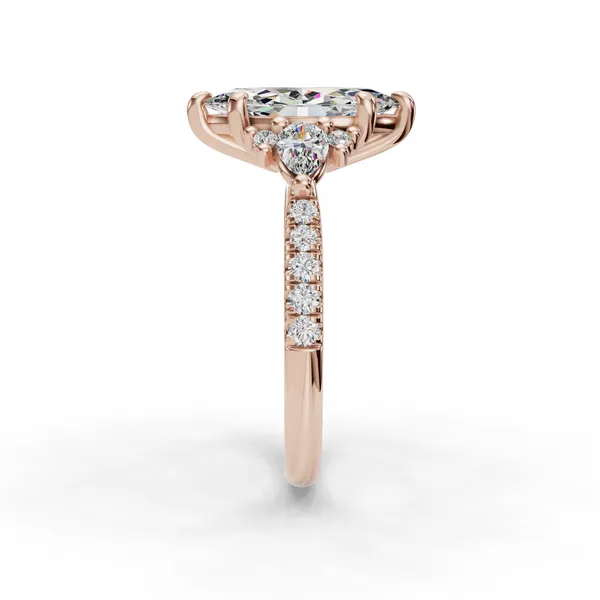 18K Rose Gold Marquise Engagement Ring Setting Image 3 SVS Fine Jewelry Oceanside, NY