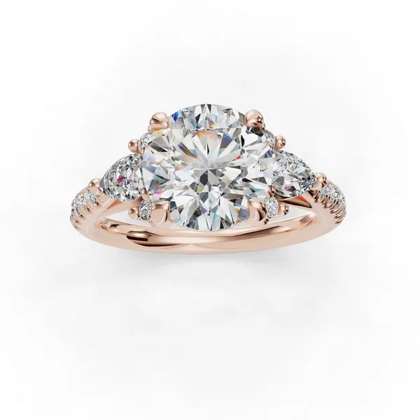 18K Rose Gold Round Engagement Ring Setting Image 4 SVS Fine Jewelry Oceanside, NY